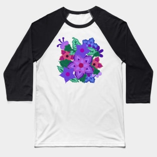 Felt Floral Motif Baseball T-Shirt